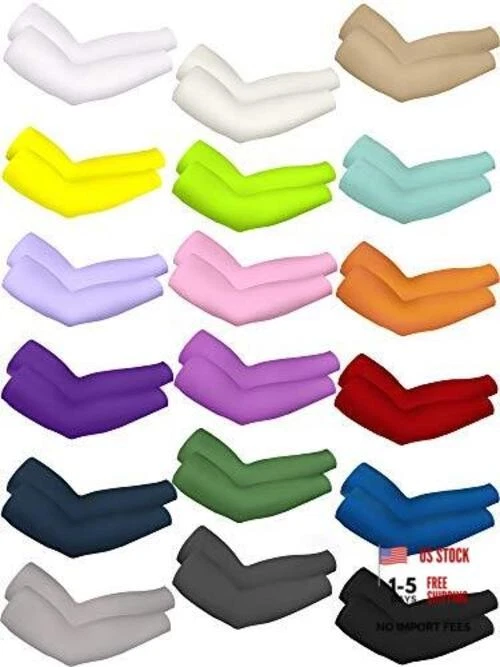Unisex UV Protection Arm Sleeves Long Cooling Ice Silk Arm Cover Sleeves