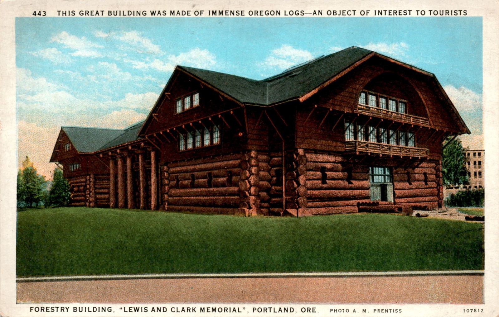 Forestry Building, Lewis and Clark Memorial, Portland, Oregon, A. M. Postcard