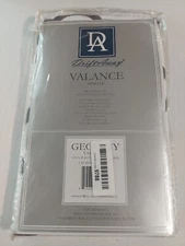 DriftAway Geovany Window Curtain Valance Rod Pocket 52 Inch by 18" Gray white