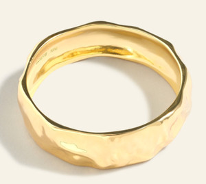 Authentic NWT J.Crew Women's S/M Gold Plated Zinc Hammered Texture Bangle Bracelet Jewelry
