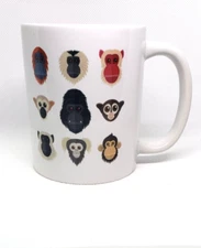 Monkey   Nine Faces   Cup   Mug   NEW  4564