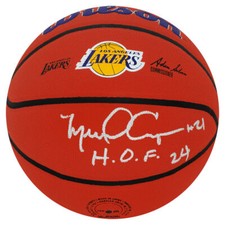 Michael Cooper Signed Lakers Logo Wilson NBA Basketball w/HOF'24 -(SCHWARTZ COA)