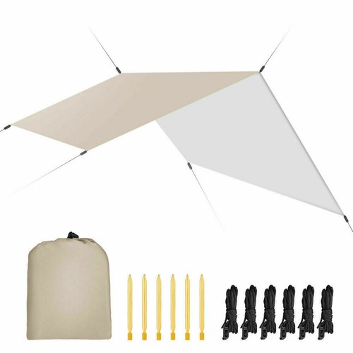 Wasserdicht Camping Tarp Zeltplanen 3x3m, Ultraleicht UV Schutz Sonnensegel Zelt - Bild 9 von 24