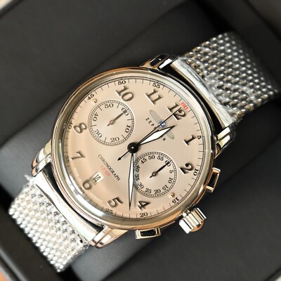 ZEPPELIN LZ 127 8678-4 Chronograph Herren Armbanduhr Milanaise Edelstahl 43mm