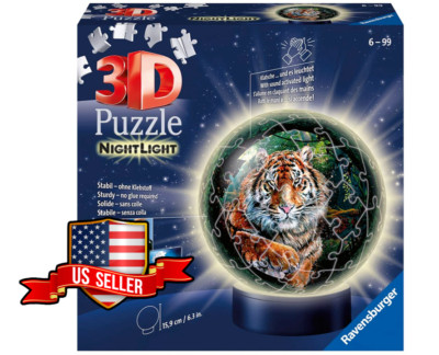 NEW SEALED Ravensburger 11248 Big Cats Sound Activated NightLight 72Pc 3D Puzzle