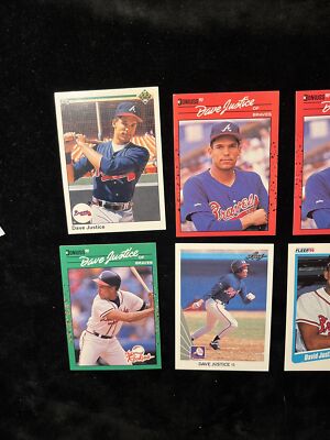 David Justice 1990, 1991 Upper Deck, Topps, Donrus, Fleer, Leaf