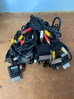 Official OEM Microsoft Xbox 360 AV Composite Audio/Video Cable RCA Lot of 15