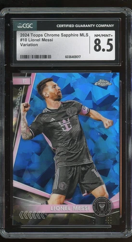 2024 Topps Chrome MLS LIONEL MESSI #10 Sapphire SP Image Variation CGC 8.5