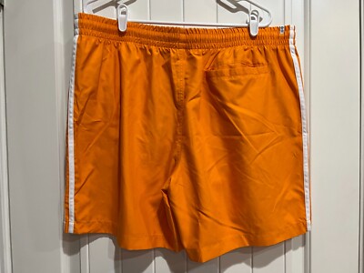 Mens Adidas Originals Stripes Trefoil Seim Shorts Orange HF2118