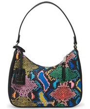 steve madden shoulder bag blaker rainbow Snake-Skin Print top Zip Key FOB NWT