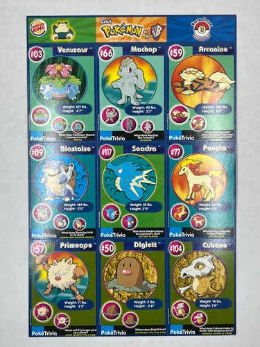 Juego de cartas Pokémon Burger King 1999 hojas sin cortar casi completo - 17 de 20 - Imagen 4 de 21
