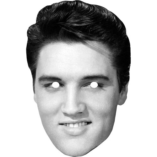 Elvis Presley Retro Promi-Karte Gesichtsmaske - gebrauchsfertig - Kostüm - Bild 1 von 2