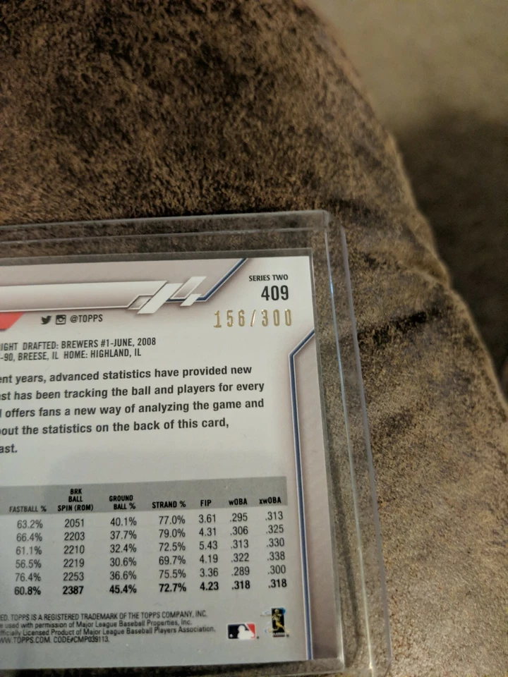 2020 Topps Series 2 #409 Jake Odorizzi Advanced Stat Parallel  /300 ~ Twins - Image 2 of 2