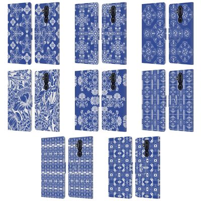 HEAD CASE DESIGNS DAZZLING BLUE PATTERN LEATHER BOOK CASE FOR NOKIA PHONES