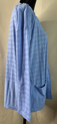 T By Talbots Blue Open Cardigan Activewear Jacket Long Sleeve NEW Small Petite - Picture 3 of 6