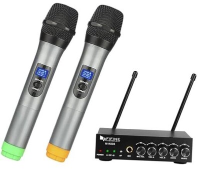  UHF Dual Channel Wireless Handheld Microphone, Easy-to-use Karaoke Wireless 