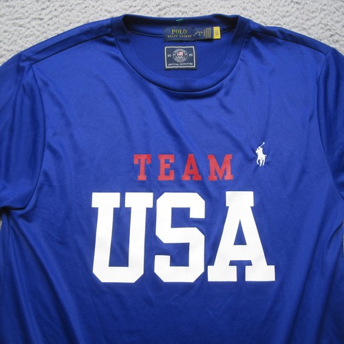 Polo Ralph Lauren Shirt Boys L Blue Olympics 2020 Team USA Performance - Picture 2 of 9