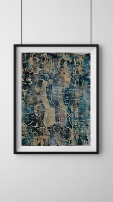 Abstraction Colorful Acrylic Print, Fine Art Print File, Gelli Printing techniqu