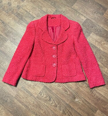 Vintage Sakko | Retro Coral Edinburgh Wolljacke Größe 16 Vintage Kleidung