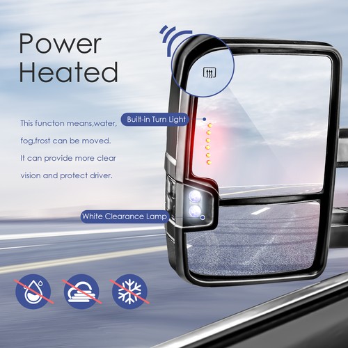 Power Heated Tow Mirrors w/ Turn Signal for 1999-2016 Ford F250 F350 F450 F550 - Bild 3 von 5
