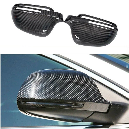 Carbon Fiber Car Side Mirror Cover Caps Shell Replace for Audi A3 A4 S5 B8 A5 8T