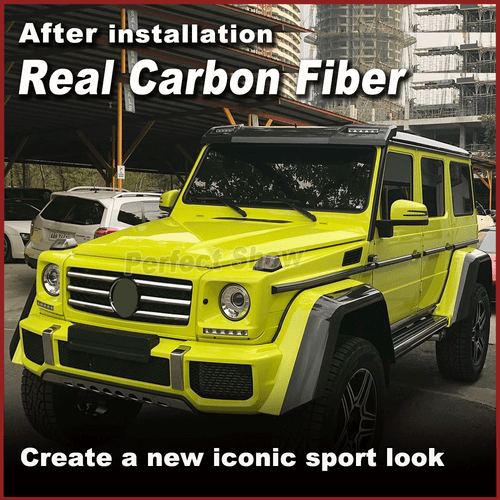 Fit For Benz W463 G500 G65 63 Real Carbon Front Roof Spoiler Wing LED Light - Picture 3 of 12