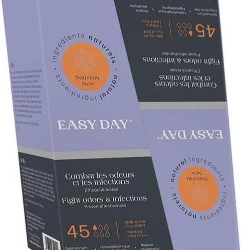 EASYDAY Thong Style Panty Liners for Women, Unscented, Odor Free..191