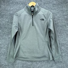 The North Face Tech Glacier Jacket Womens Medium 1/4 Zip Fleece Gray Active Fit