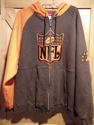 Reebok NFL Hoodie Mens Large AFL Full Zip Sweater Hooded Jacket Sweatshirt Rare