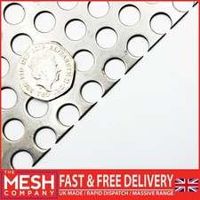 The Mesh Company 10mm Round Stainless Steel Perforated Mesh Sheet|15mm1.5mmThick