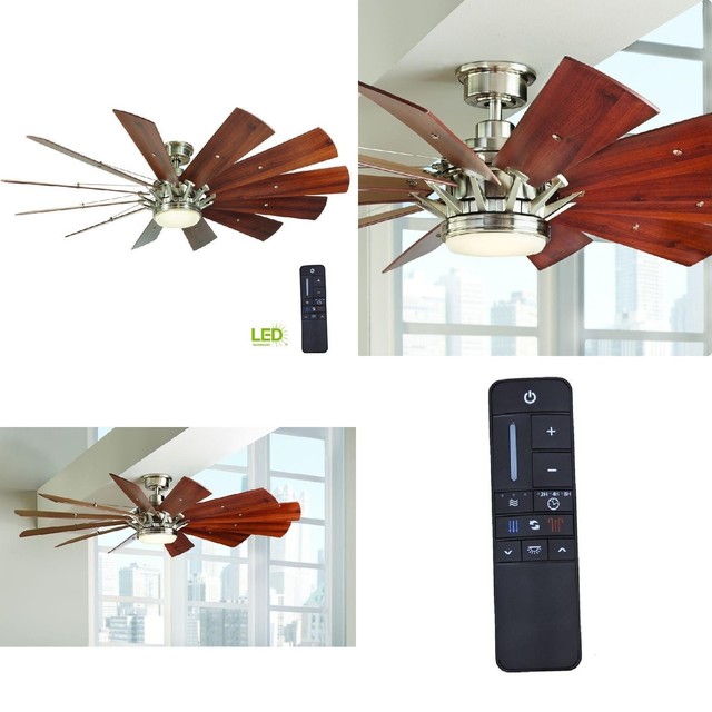 Rustic Ceiling Fan 60 Inch LED Light Remote Control ...