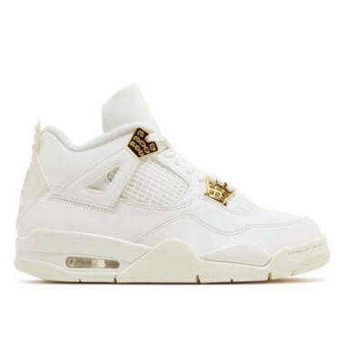 Nike Air Jordan 4 Retro Sail Metallic Gold Gr. EU 44 NEU Sneaker weiß Turnschuhe