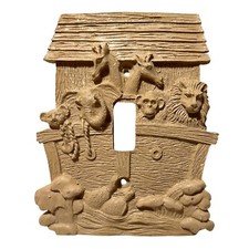 Noah  s Ark Light Switch Cover Wall Plate Nursery Baby Animals Resin Paintable