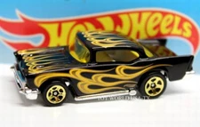 2019 Hot Wheels #09 HW Flames '57 Chevy black