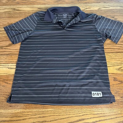 C9 by Champion Duo Dry Golf Polo Shirt Mens Size L Gray Striped