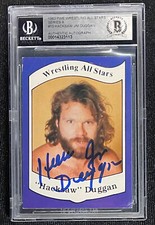 HACKSAW JIM DUGGAN SIGNED 1983 PRO WRESTLING ALL STARS #30 BECKETT AUTO GRADE 10