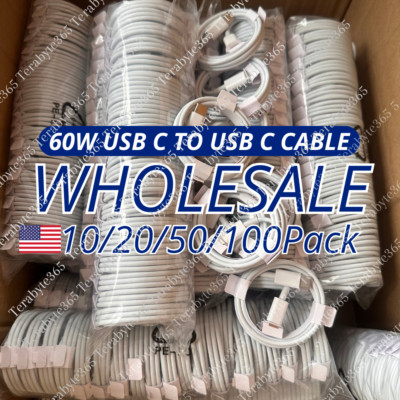 USB C to USB C Cable 60W PD Fast Charger For iPhone 16/Plus/15 Pro/Samsung Lot