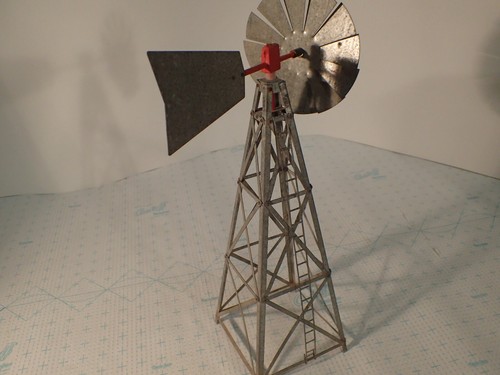 REAL Vintage Nice Large 17" Galvanized Steel Windmill Railroad Model Train Decor - Picture 4 of 9