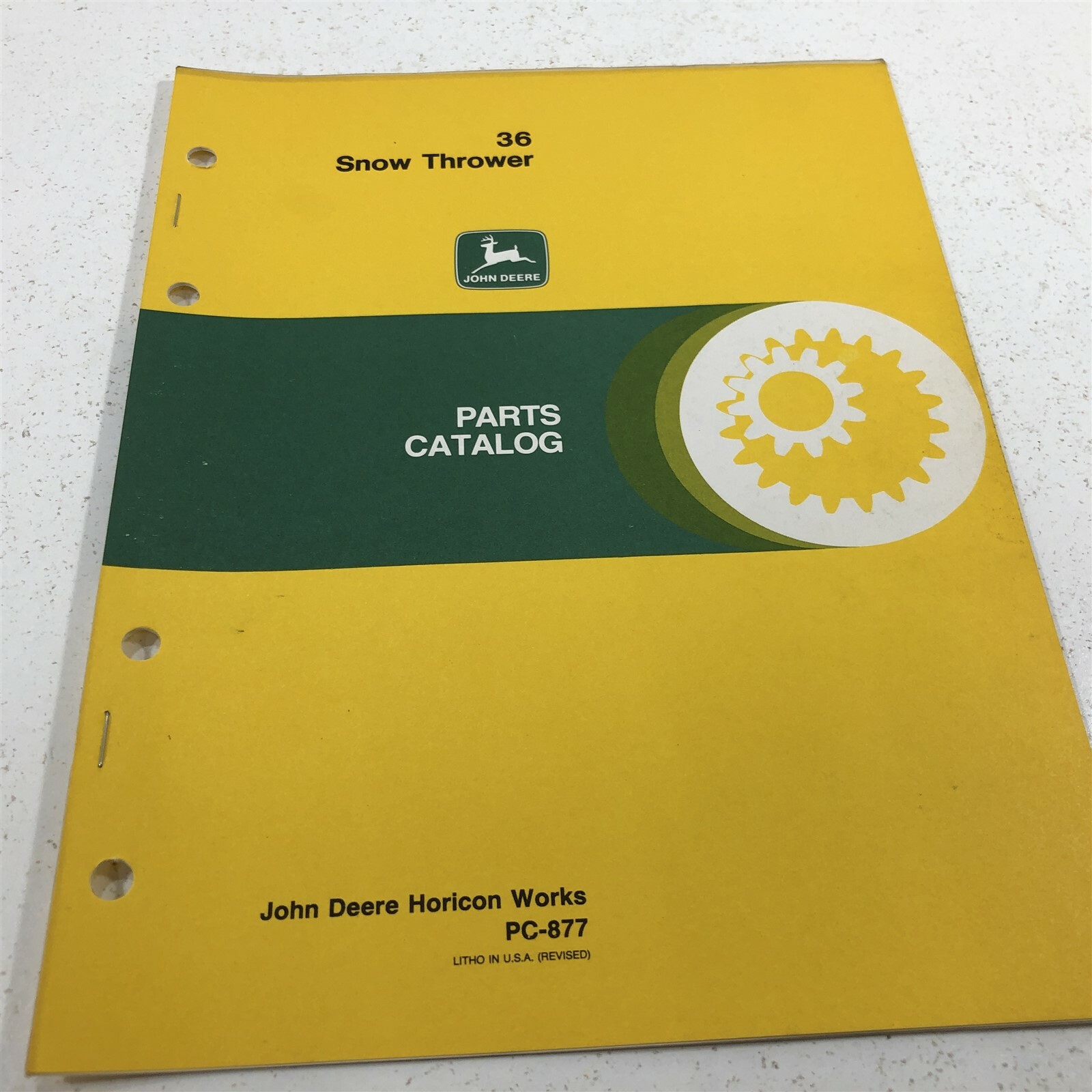 Genuine John Deere Snow Thrower 36 Parts Catalog PC877 Dealer 1982 eBay