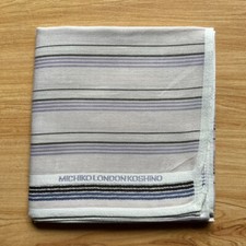 HANDKERCHIEF VINTAGE JAPAN ART STRIPED MEN'S COTTON POCKET SQUARE 18" B567