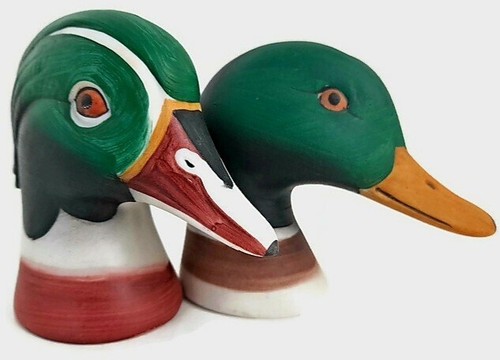 Duck Head Vintage 1983 Ceramic Salt and Pepper Shakers Mallard / Duck - Picture 19 of 19