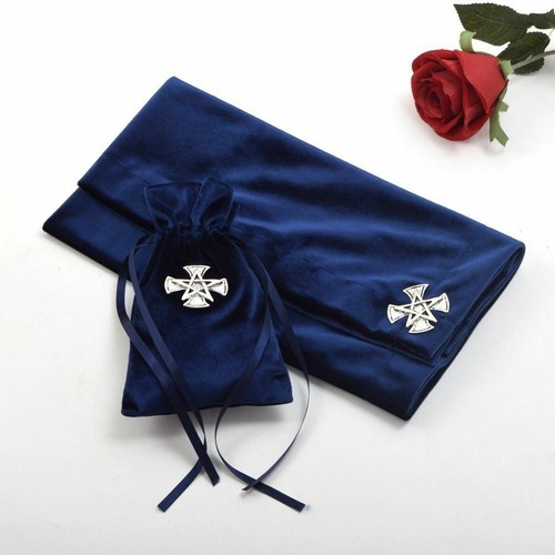 Wicca Cloth Altar Tarot Table Cloth/Pouch Divination Cards Cross Star Decor - Picture 2 of 14