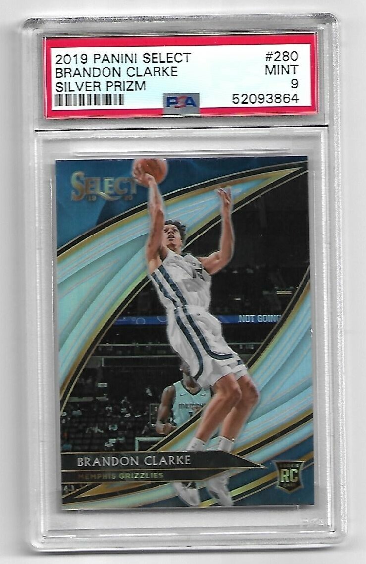 PSA 9  Brandon Clarke SP RC ▪ 2019-20 Select  SILVER Prizm Courtside #280 Rookie