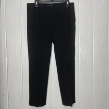 Talbots Petites Black Dress Pants 10p 10 Tapered Leg Flat Front