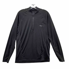 Patagonia Capilene Sweater Medium Black 1/4 Zip Performance Pullover Base Layer
