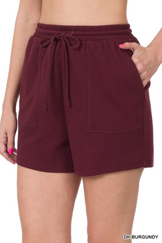 New Zenana Relaxed Fit Womens Cotton Drawstring Shorts With Pocket 3053 - Picture 8 of 22
