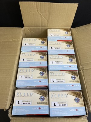 Microflex Nitrile Gloves Large 9 Boxes with 250 Gloves Each