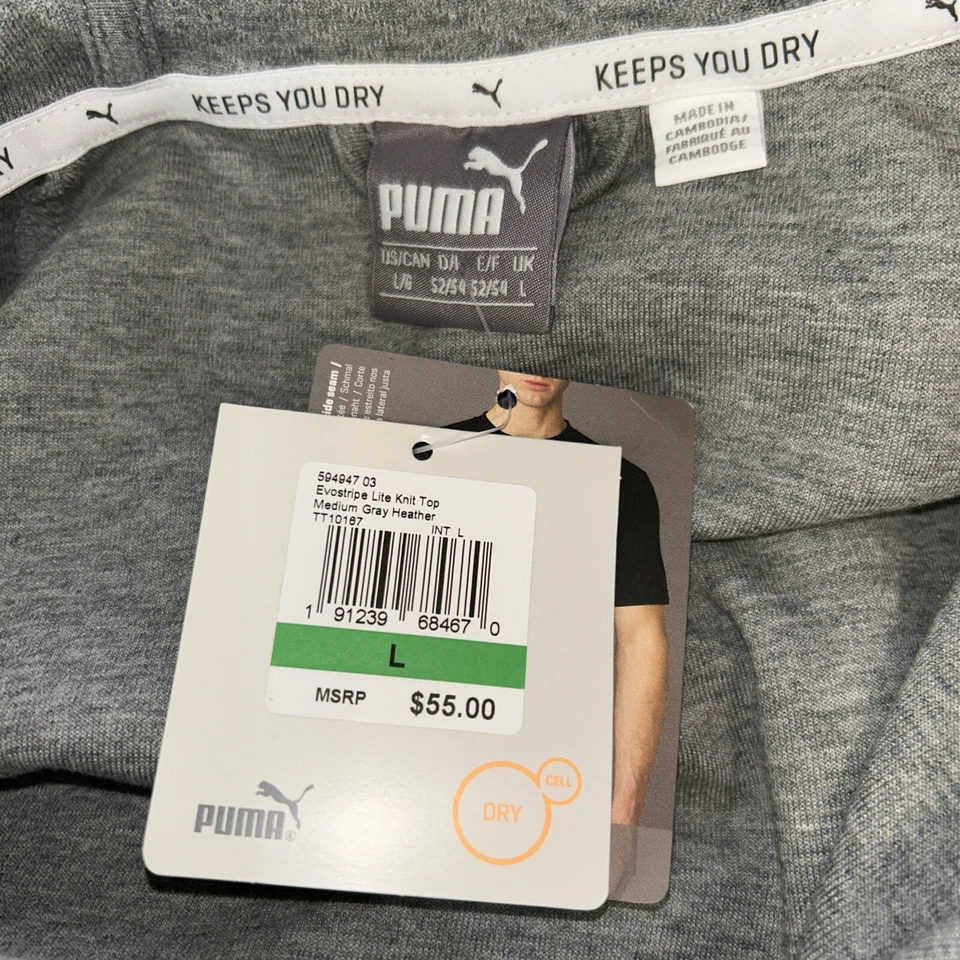 Top con capucha Puma Eurostripe Lite para hombre, gris, grande Foto 3 de 4