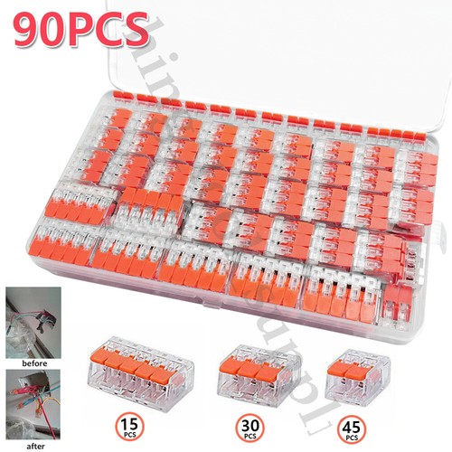 90x WAGO 221 Series Reusable Electrical Wire Cable Connectors Compact 2