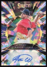 2020 Panini Select Sparks Signatures Cracked Ice /25 Aaron Civale Rookie Auto